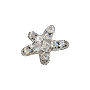 爆闪水钻星星小狗发夹女2025新款高端鸭嘴夹子侧边夹发卡子刘海夹