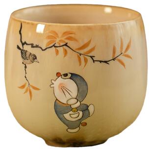 勾画 机器猫杯子景德镇功夫茶杯主人杯个人专用陶瓷单杯生日礼物