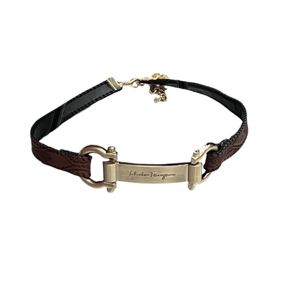 马蹄扣金属皮革设计项圈皮革男女