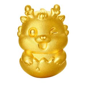 周六福黄金转运珠俏皮龙宝足金本命年生肖龙手绳手链定价节日礼物