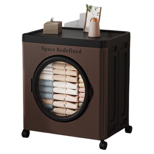 大容量翻盖收纳箱家用带轮储物柜加厚特大号衣物收纳箱被子收纳柜