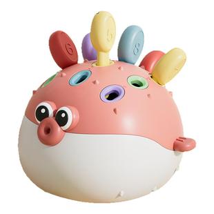 河豚插插乐儿童手眼协调锻炼玩具1-3岁婴儿手指早教益智拼插礼物