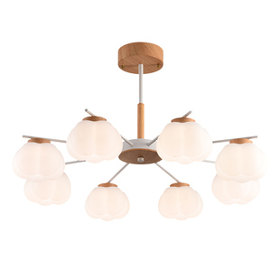 三雄极光全光谱LED护眼客厅吊灯2025主灯原木奶油风智能卧室灯具