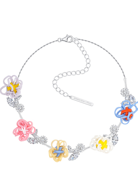 【现货】YVMIN尤目 25AW 橡皮筋花宝石枝叶项链 DOUBLEBOO