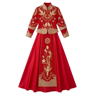 秀禾服服婚服夏季2025新款小个子结婚龙凤褂出阁禾秀大码嫁衣