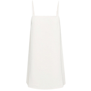 reformation棉麻黑白色简约系带吊带连衣裙露背气质宽松迷你短裙