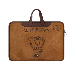 可爱棕色小狗笔记本电脑包14寸适用华为matebook16保护套苹果MacBookair13.3寸内胆包联想小新pro15.6手提包