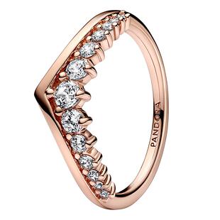 Pandora潘多拉奥莱反向Pavé密镶许愿骨戒指金色礼物