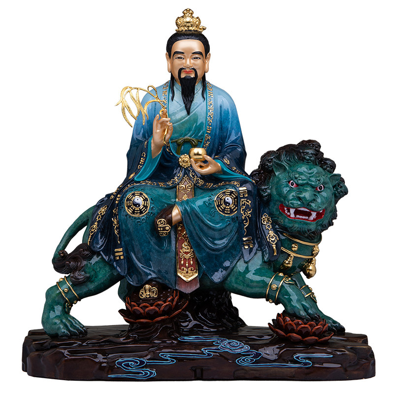 太乙救苦天尊铜像九头狮子供奉