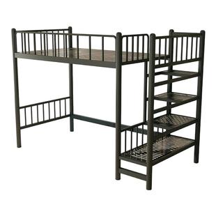 不锈钢双层床小户型现代高脚家用复式高架单层床二阁楼上床下桌床