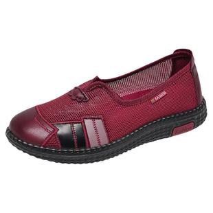 夏季老北京布鞋女网鞋红色闰月中老妈妈鞋网眼镂空防滑奶奶鞋子