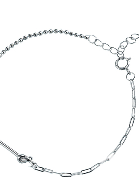 吴越老银铺女生一字打结纯银手链