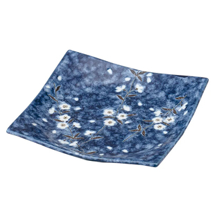 市原窑日本原装进口餐具美浓烧陶瓷盘日式家用5.5寸方形盘刺身盘