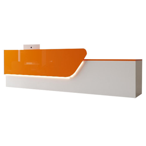 收银台简约现代轻奢公司前台桌接待台烤漆美容店机构粉色转角吧台