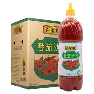 整箱百家鲜番茄沙司1.3kg大桶新疆番茄酱批发整箱沙拉酱挤压瓶