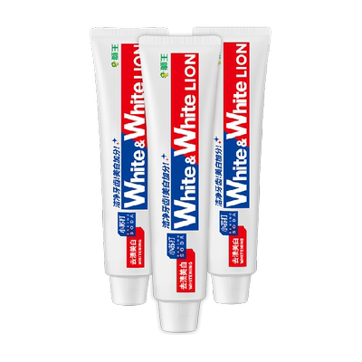 LION狮王美白去渍牙膏180g×3支