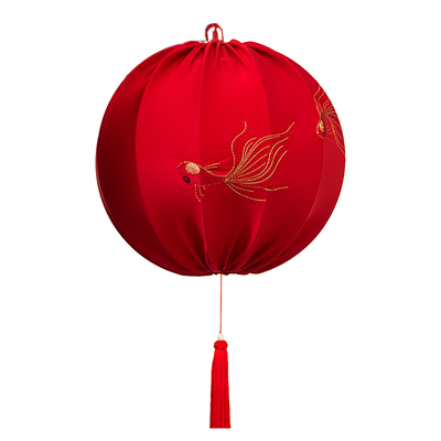 亨勒大红刺绣灯笼新年装饰挂件