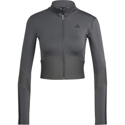 阿迪达斯女士紧身立领健身外套