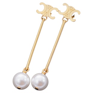 26新款凯旋门耳环女法式高级感珍珠挂坠耳钉时尚优雅长款气质耳饰