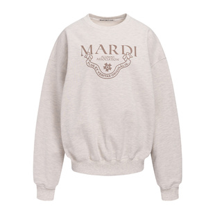 MardiMercredi字母徽章印花圆领卫衣学院风男女情侣上衣韩系新款