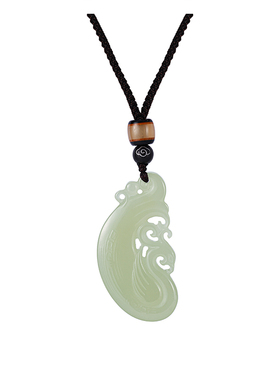 和田玉晴水双面龙凤呈祥情侣款