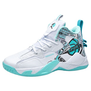 高帮运动鞋秋冬季男鞋大童初中学生皮面防水男孩冬季加绒篮球球鞋