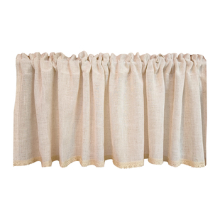 拾光棉麻短帘柜子遮挡防尘日式复古北欧半帘厨房门帘隔断