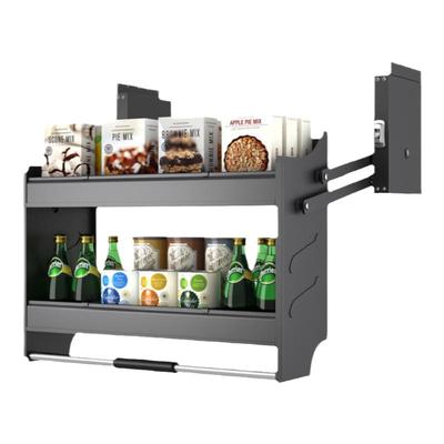 缓冲开门式全铝置物架升降拉篮