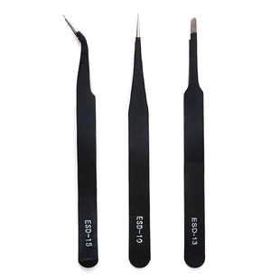 镊子模型专用高精密 防静电加硬不锈钢直头尖头弯头电子夹持工具