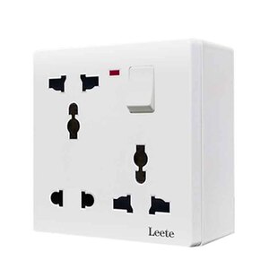 国际通用86型一开八孔插座明装明线万能六孔7七孔8带开关电源面板