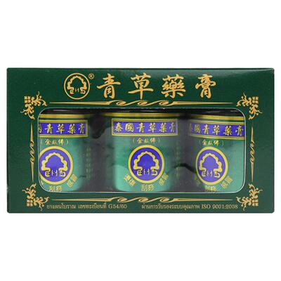 泰国玉菩药堂金卧佛青草药膏15g*3瓶装蚊虫叮咬发炎肌肉酸痛晕车