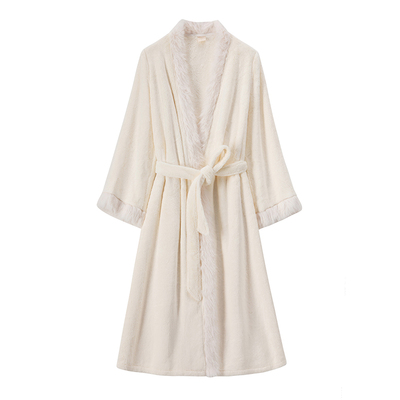 法式性感高级气质感牛奶绒睡袍