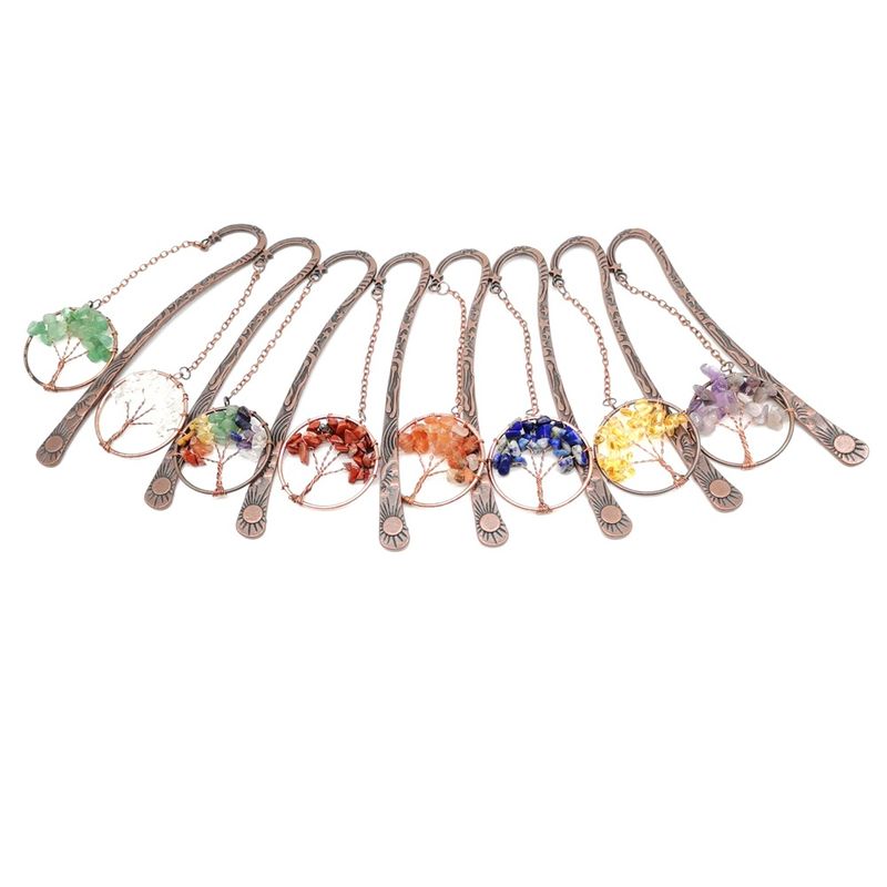 亚马逊热销天然碎石水晶生命树个性制作BM08书签手工书签