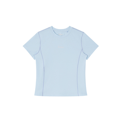 NBCT户外运动纯色明线吸湿速干T恤女2025夏防晒跑步健身短袖上衣