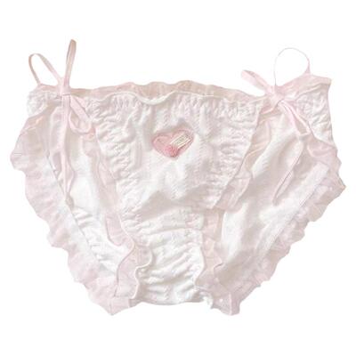 爱心系带蕾丝内裤女士夏季薄款