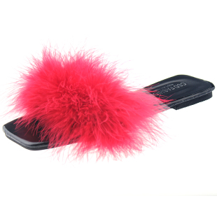 网红拖鞋女外穿时尚夏天2026新款毛毛一字拖韩版平底平跟羽毛凉拖