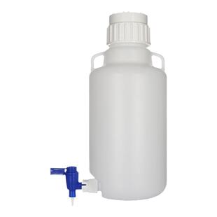 三爱思 塑料放水桶C26 龙头瓶放水瓶下口瓶5-25L 黑盖美式白盖 优质塑料HDPE 耐酸碱 物理化学实验室器材耗材