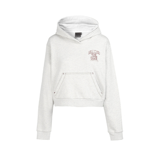 ABLE JEANS都市复古水洗短款连帽卫衣红色字母新年26春季新款女