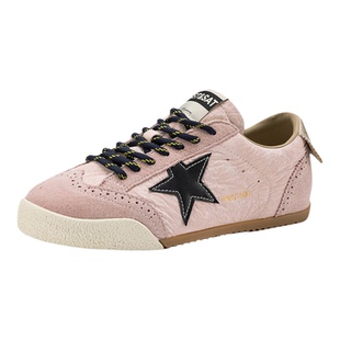 星期六真皮拼色厚底德训鞋女鞋2026春季新款软底阿甘鞋休闲小白鞋