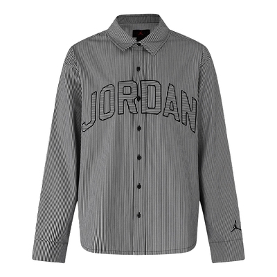 NIKE耐克男子长袖翻领衬衫秋季Jordan宽松休闲条纹外套IB0318-451