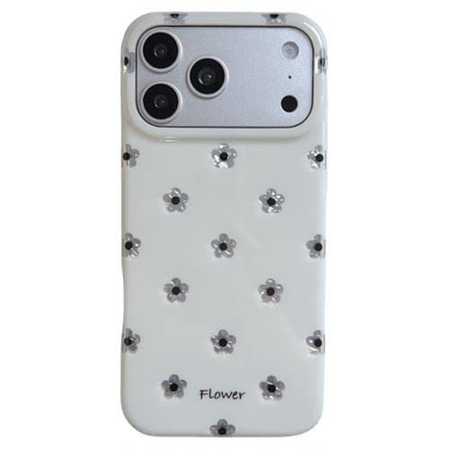 北比 韩系温柔鎏金银色花朵适用苹果18promax手机壳iphone16pro新款14女17pro高级感15pro全包双层防摔手机套