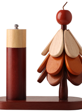 创意圣诞树隔热垫椒盐罐