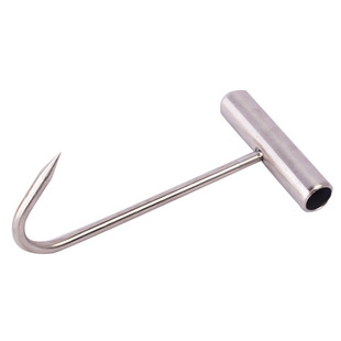 烤鸭炉用钩子 短木柄丁字钩 烧鸭提钩 不锈钢丁字钩 肉钩 烧腊勾