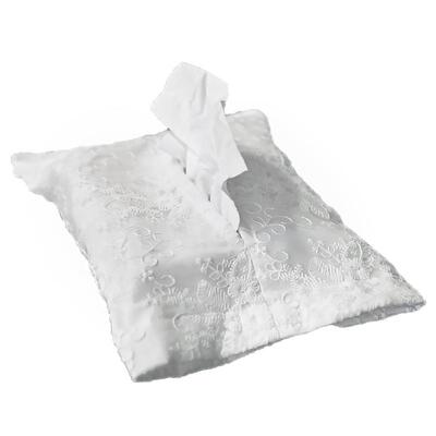 防水布艺纸巾袋高级感棉麻蕾丝