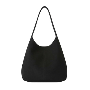 BM女包 黑色简约软皮托特包女大容量单肩手提百搭通勤高级子母包