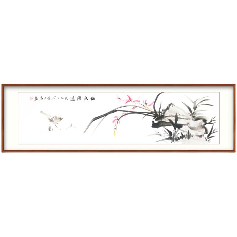 手绘国画钦若进口实木画框