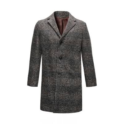 格纹中长款大衣JODOLL绵羊毛冬季