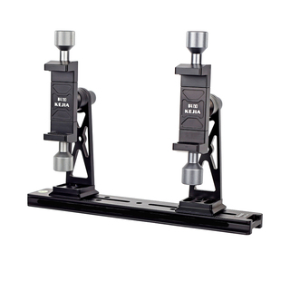 科加金属直播双机位手机支架双三脚架通用抖音视频主播桌面支撑架