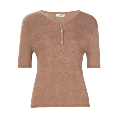 HONRN/红人v领镂空针织衫打底衫