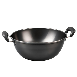 加厚老式铸铁加深炒锅家用双耳铁锅大锅平底炒菜锅电磁炉燃气灶